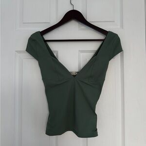 Free People Duo Corset Cami Top in Green
